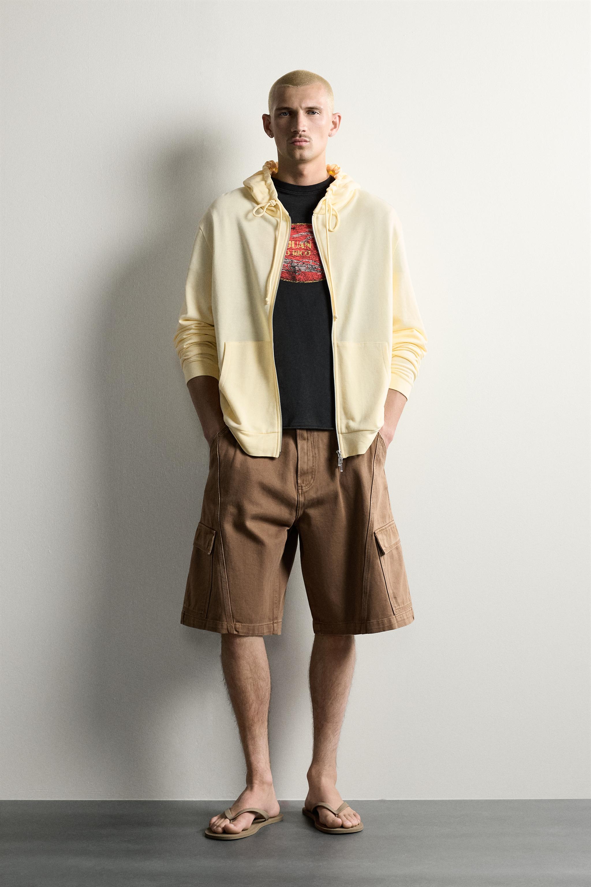 ABSTRACT PRINT RELAXED FIT CARGO SHORTS